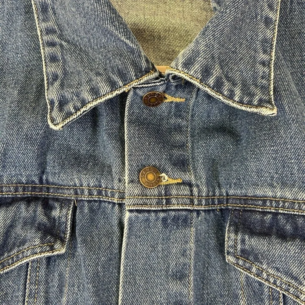 Sandy River Denim Jacket 100% Cotton Mens Large-Tall Chore Coat Biker Very Large - Picture 4 of 7